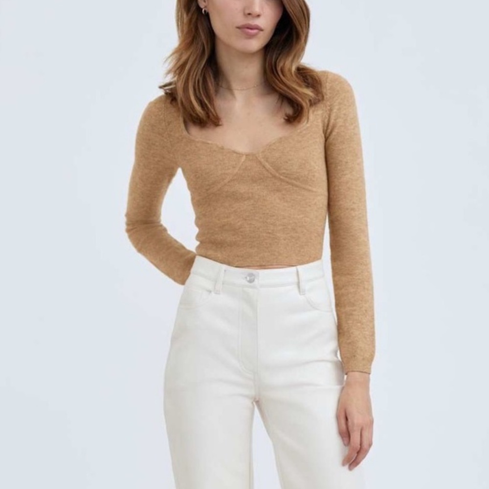 Aritzia Wilfred Greer Cashmere Wool Cropped Sweater Large